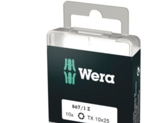 Wera 867/1 DIY SiS, 10 stykker, Torx Plus, TX10, Rustfritt stål, CE, GS, DVE, 25 mm
