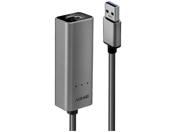 Lindy 43313, USB-A, RJ-45, 0,27 m, Sølv