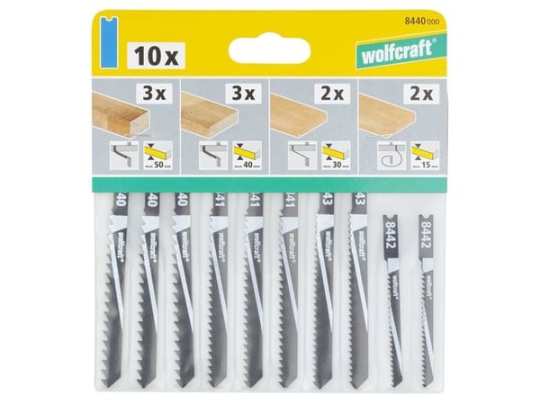 wolfcraft GmbH 8440000, Stikksagblad, Mykt tre, 10 stykker
