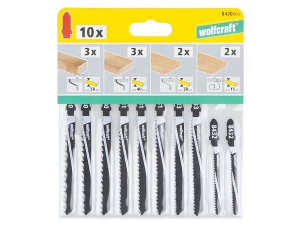 wolfcraft GmbH 8430000, Stikksagblad, Mykt tre, High Carbon Steel (HCS), 10 stykker