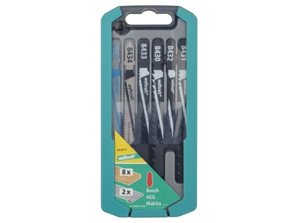wolfcraft GmbH 8630000, Kuviosahanterä, Alumiini, Pehmeä puu, Ruostumaton teräs, Pelti, Kirjometalli, Hiiliteräs (HCS), Pikateräs (HSS), 10 kpl