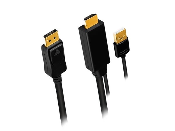 LogiLink CH0091, 2 m, HDMI + USB Type-A, DisplayPort, Hanstik, Suora, Suora