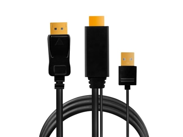 LogiLink CH0091, 2 m, HDMI + USB Type-A, DisplayPort, Hanstik, Suora, Suora