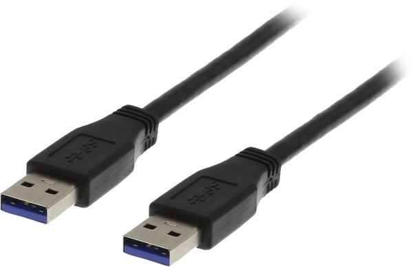 DELTACO USB3-210 - USB-kabel - USB-type A (hann) til USB-type A (hann) - USB 3.0 - 1 m - svart