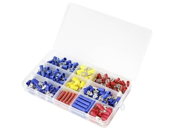 TRU COMPONENTS TC-9904304 klämanslutningssortiment 0,50-6 mm² röd/gul/blå 1 sats kartong TRU COMPONENTS TC-9904304 klämanslutningssortiment 0,50-6 mm² röd/gul/blå 1 sats kartong