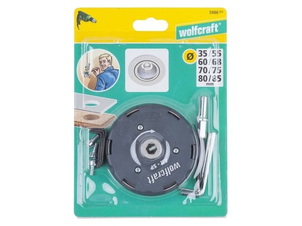 wolfcraft GmbH 5986000, Drill, Hullsag, Høyrehåndsrotasjon, Panel, Gipsplater, Kryssfiner, Mykt tre, 8,5 mm, 3 cm