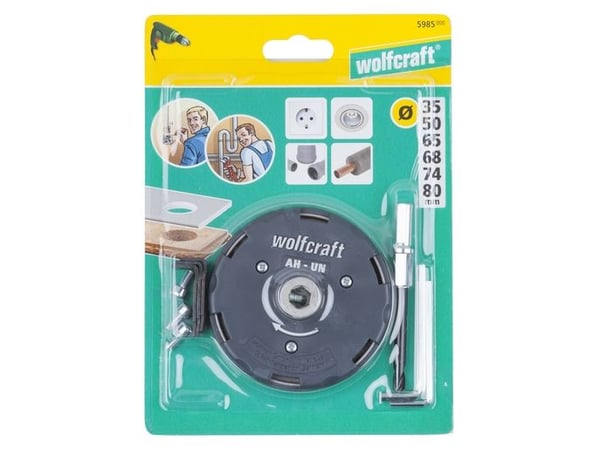 wolfcraft GmbH 5985000, Drill, Hullsag, Høyrehåndsrotasjon, Gipsplater, Kryssfiner, Mykt tre, Panel, 8,5 mm, 3 cm
