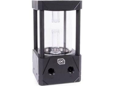 Alphacool Aurora D5, Reservoar, Acetal, Aluminium, Glass, Sort, Gjennomsiktig, 77 mm, 77 mm, 242 mm
