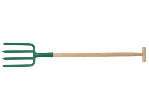 Vorel vid hagerive 4-tannet med trehåndtak T 120 cm 35865