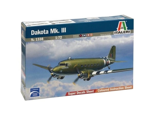 Italeri Dakota Mk.III, Fixed-wing aircraft model, Monteringssats, 1:72, Dakota Mk.III, Hankoppling, Second World War