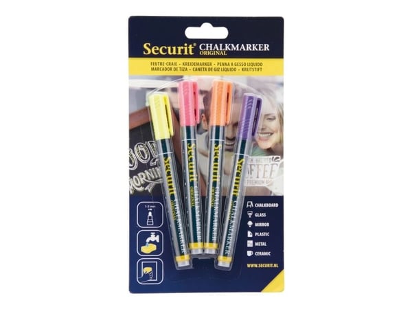 Securit BL-SMA100-V4-TRO, Oransje, Lilla, Rød, Gult, 4 stykker