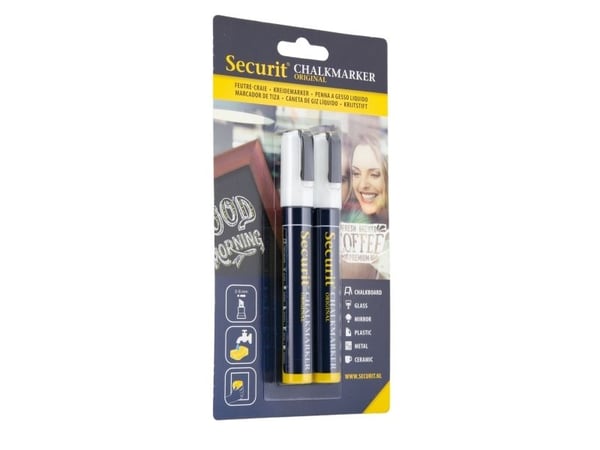 Securit BL-SMA510-WT, 2 stykker, Hvit, Sort, Hvit, Blå, Hvit, 6 mm, Keramisk, Glass, Metall, Plast