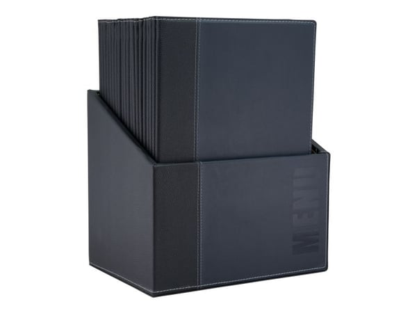 Securit MC-BOX-TRA4-BU, A4, Metall, PU lær, Blå, Matt, Lakk, Plastikk, Avrundede hjørner