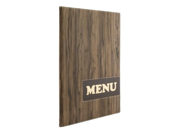 Securit MC-DRA4-WOOD, A4, Elastan, PU plastikk, Brun, Matt, Plastikk, Avrundede hjørner