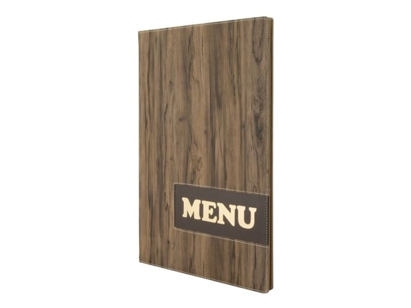 Securit MC-DRA4-WOOD, A4, Elastan, PU plastikk, Brun, Matt, Plastikk, Avrundede hjørner