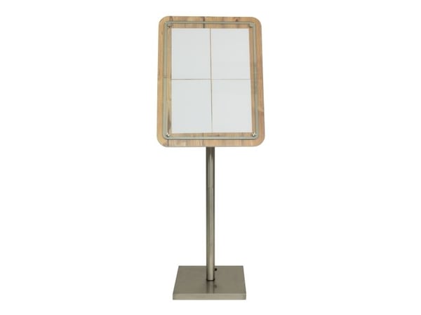 Securit MCS-4A4-OAK, Informasjonsstativ, A4, Betong, Plast, Rustfritt stål, Rustfritt stål, 630 mm, 90 mm