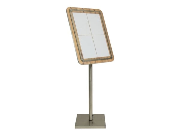 Securit MCS-4A4-OAK, Informasjonsstativ, A4, Betong, Plast, Rustfritt stål, Rustfritt stål, 630 mm, 90 mm