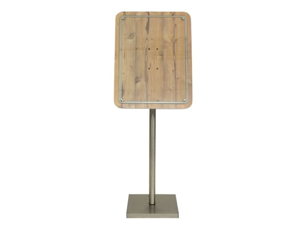 Securit MCS-4A4-OAK, Informasjonsstativ, A4, Betong, Plast, Rustfritt stål, Rustfritt stål, 630 mm, 90 mm