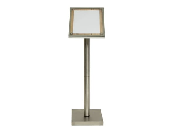 Securit MCS-A4-OAK, Informasjonsstativ, A4, Glass, Plast, Rustfritt stål, Tre, Satinert stål, Tre, 340 mm, 90 mm