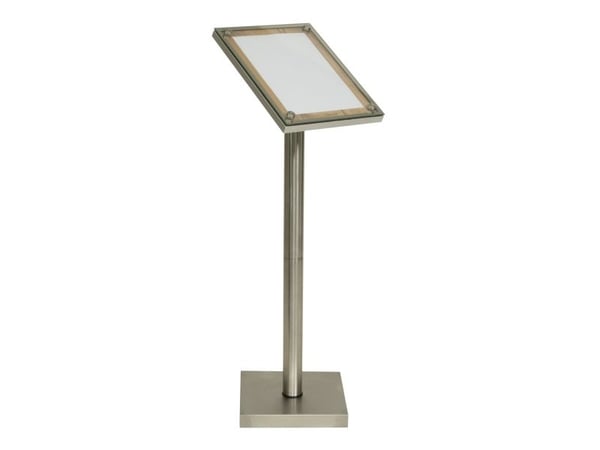Securit MCS-A4-OAK, Informasjonsstativ, A4, Glass, Plast, Rustfritt stål, Tre, Satinert stål, Tre, 340 mm, 90 mm