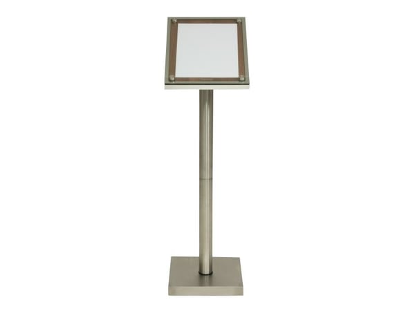 Securit MCS-A4-WAL, Informasjonsvisning, A4, Glass, Plastikk, Rustfritt stål, Tre, Valnøtt, Vertikal, 280 mm