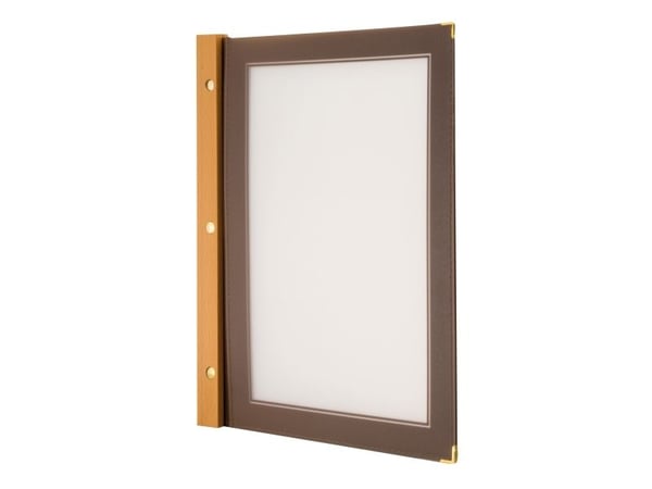 Securit MC-WRA4-BR, A4, Metall, Plastikk, Tre, Brun, Matt, Plastikk, Avrundede hjørner