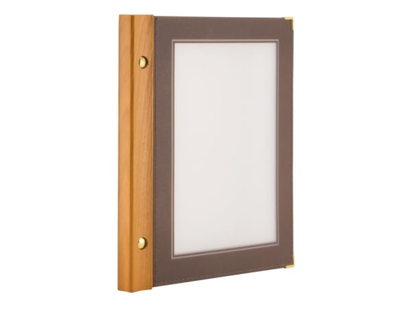 Securit® A5 WOOD menuomslag i brun