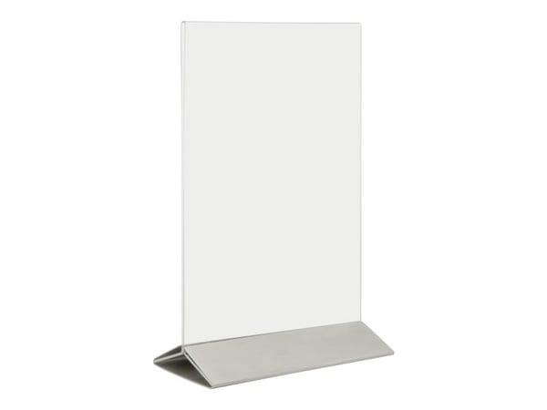 Securit® A5-displayramme med base i rustfritt stål