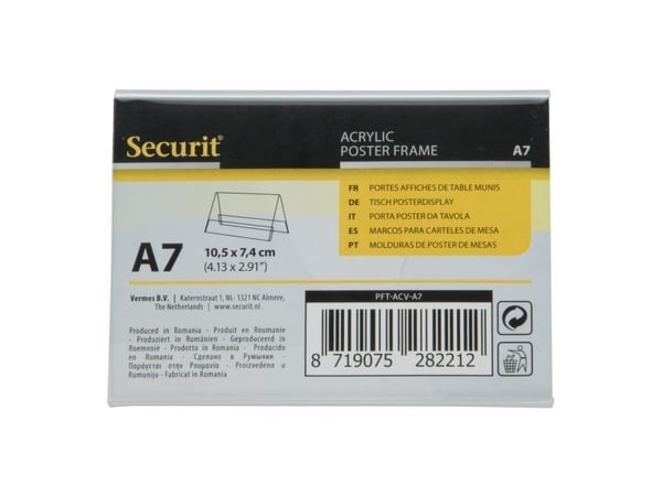 Poster, ram, Securit, transparent A7 akryl