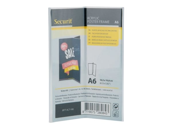 Sätt ram för affisch, Securit, transparent A6, Y-formad