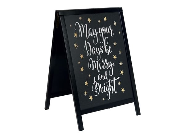 Gadeskilt Securit® woody 85x55 cm sort træramme