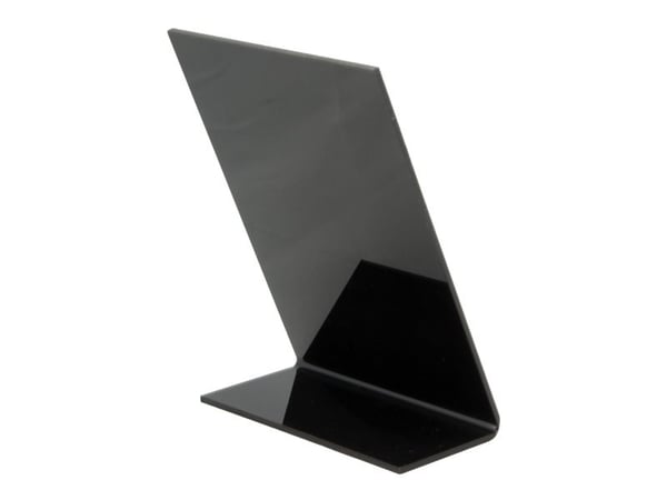 Securit® L-formet A7 akryl bordskilt i sort