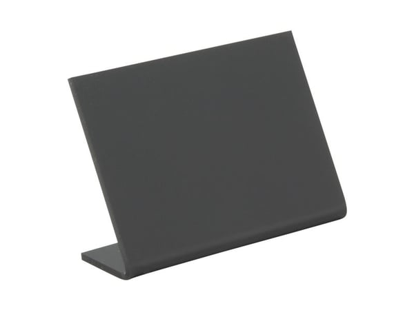 Securit® L-formet A8 akrylbordskilt i svart – sett med 5 deler.