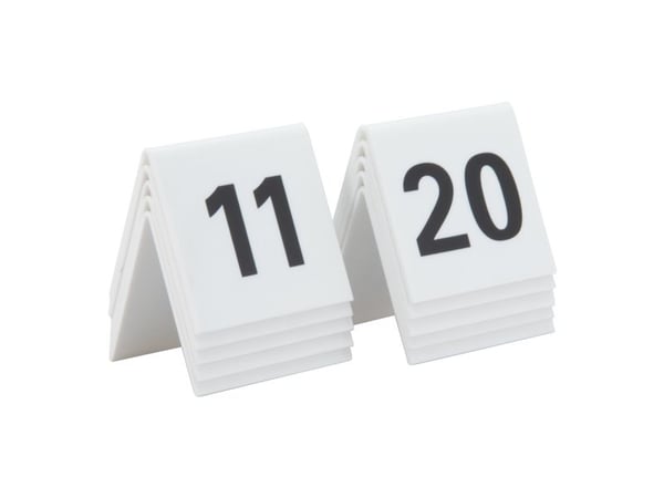 Bordskilt Securit nr 11-20 5x4x5 cm Akryl Hvid,10 stk/ps - (10 stk.)