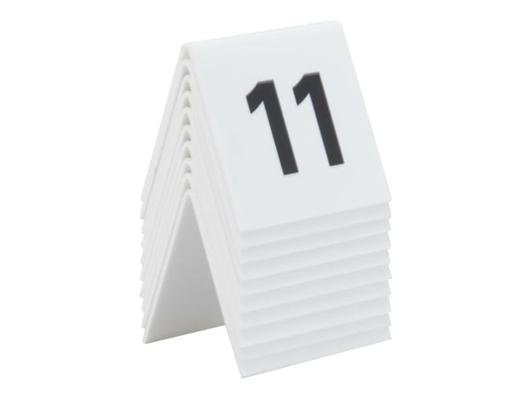 Bordskilt Securit nr 11-20 5x4x5 cm Akryl Hvid,10 stk/ps - (10 stk.)