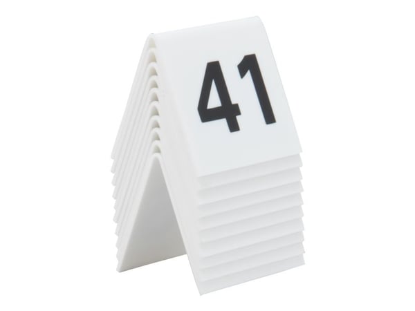 Securit® bordnumre 41-50 i hård hvid akryl Securit® bordnumre 41-50 i hård hvid akryl