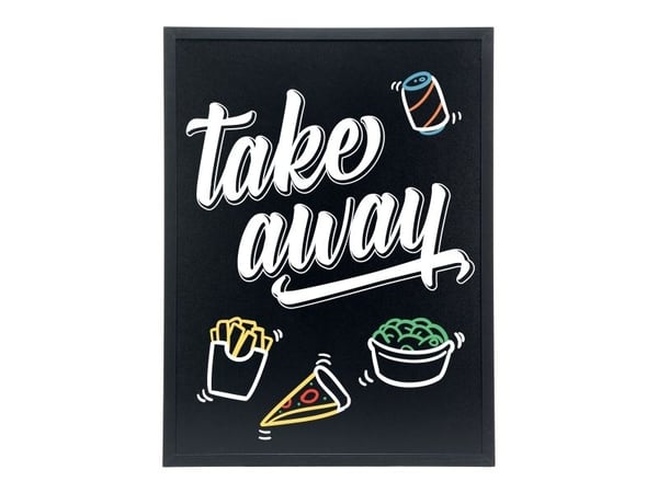 Chalkboard Securit® Woody tavle 60x80 sort - inkl. hvid kridtmarker