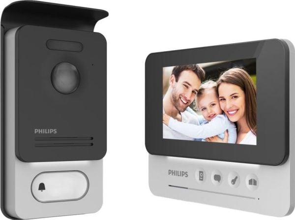 Orno Philips WelcomeEye Compact videodörrtelefon-set, handsfree, färg 4,3" LCD, OSD-meny, dörrstyrning