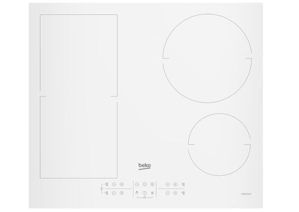 Beko HII64200FMTW, Hvit, Innebygget, 60 cm, Sonebasert induksjon, Glass, 4 zone(s)