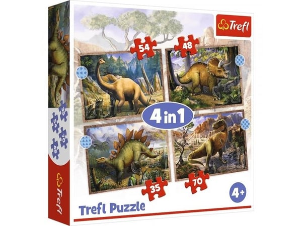 Trefl 34383, 70 styck, Dinosaurier, 4 År