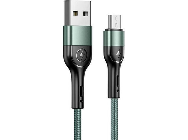 USB-kabel USAMS USB-A til microUSB 1 m grønn