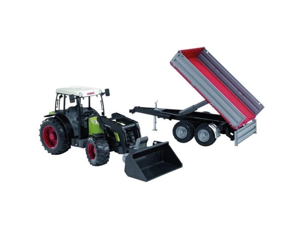 Bruder Claas Nectis 267 F tractor with frontloader and tipping trailer toy