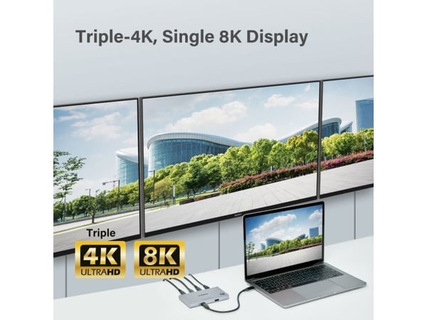 Edimax TD-405BP 5-in-1 Mini - Dokkingstasjon - Thunderbolt 4 - 100 watt