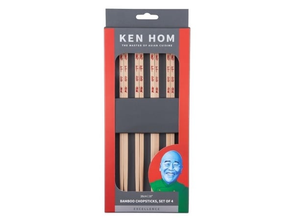 Ken Hom KH512, Spisepinnesett, Tre, Bamboo, 4 stykker