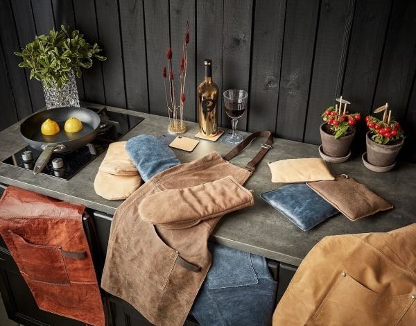 SCANDINAVIAN HOME Förkläde Vintage Läder Mustard SCANDINAVIAN HOME