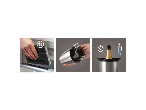 Vacu Vin Active Cooler Champagne Elegant, Glass Flaske, Vin, Rustfritt stål, Monokromatisk, 5 min, 1 stykker