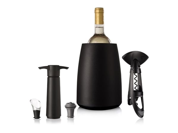 Vacu Vin Elegant vintilbehør, sort stål, 5 deler