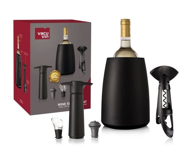 Vacu Vin viinitarvikkeet Elegantti musta teräs 5-osainen