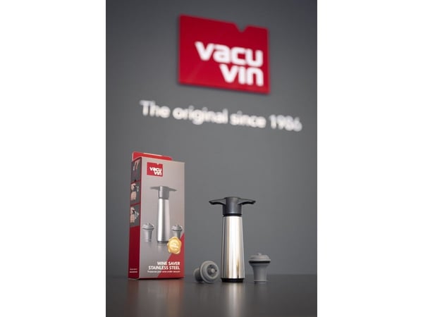 Vacu Vin Wine Saver, Svart, Rostfritt stål, Plast, Rostfritt stål, Svart, Svart, Plast, 70 mm