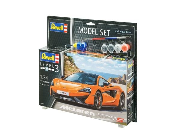 Revell pienoismallisarja auto 1:24 - McLaren 570S mittakaavassa 1:24, taso 3, uskollinen jäljennös monine yksityiskohtineen, , Model Set with basic...